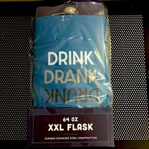 DRINK DRANK DRUNK * Stainless Steel XXL Flask * 64 oz. by Hay-Maker Bar Tools *